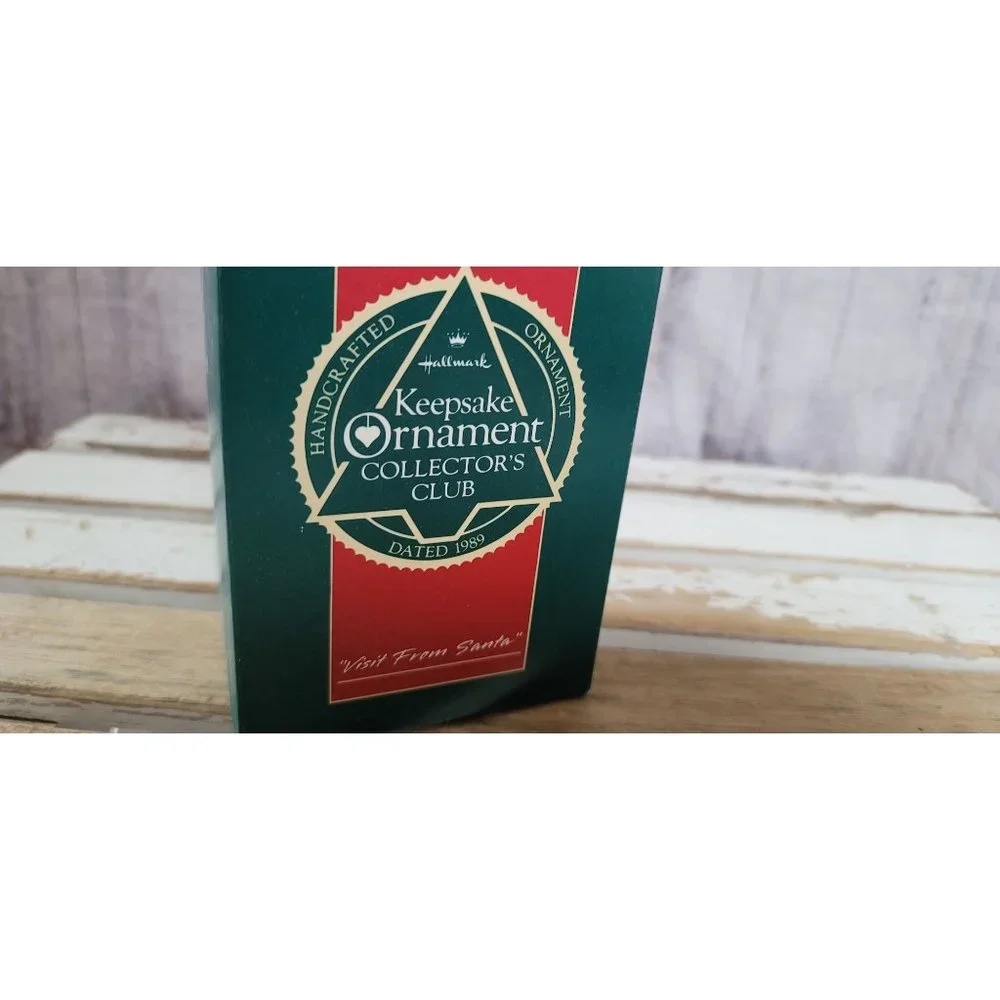 Hallmark visit from Santa 1989 Keepsake‎ handcrafted Ornament Xmas tree decor
